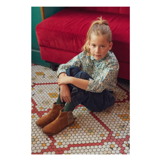 Bottines Trip Back Velours Léopard | Beige