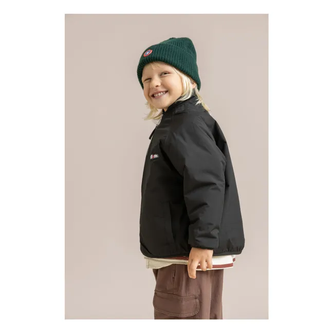 Veste Polaire Réversible Monceau Léopard Fibres Recyclées | Noir