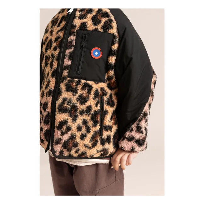 Veste Polaire Réversible Monceau Léopard Fibres Recyclées | Noir