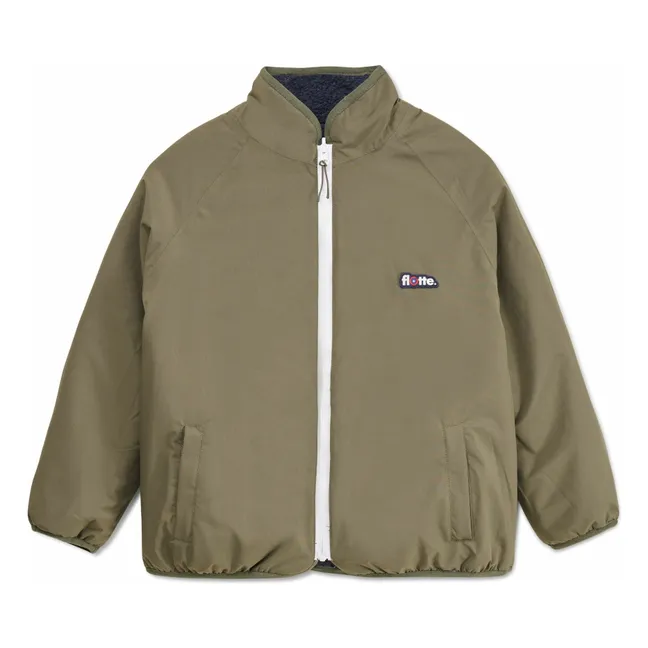 Veste Polaire Réversible Monceau Fibres Recyclées | Vert kaki