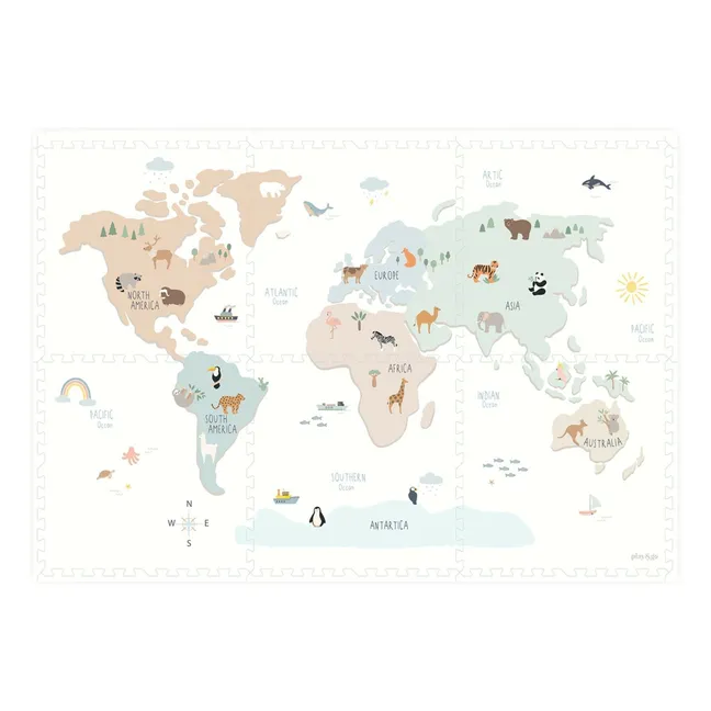 Tapis de jeu modulable Tiloo - Carte du Monde