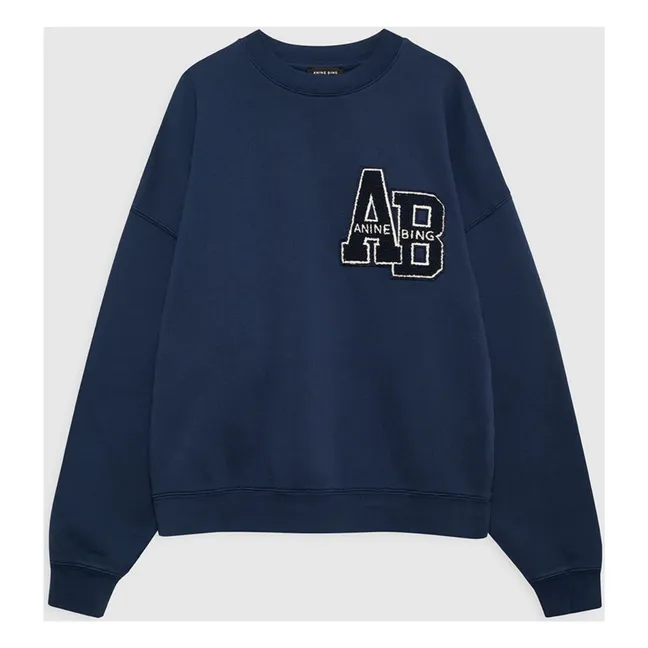 Oversize Miles Letterman sweatshirt | Navy blue