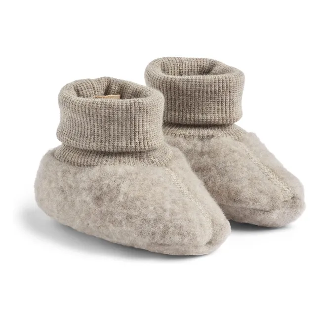 Pantofole Lei in lana merino | Beige