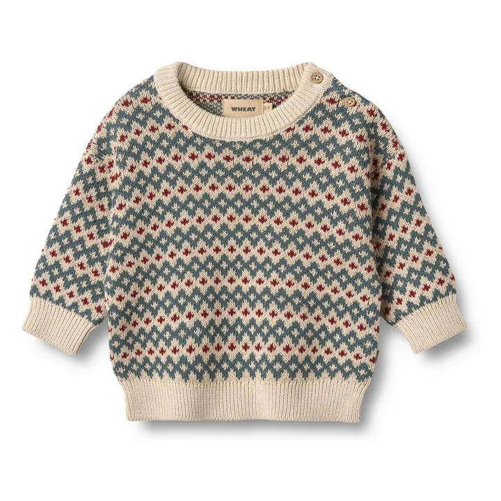 Pull Harlow Jacquard Coton Bio | Beige- Image produit n°0