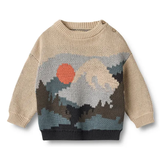 Pull William Jacquard Coton Bio | Beige