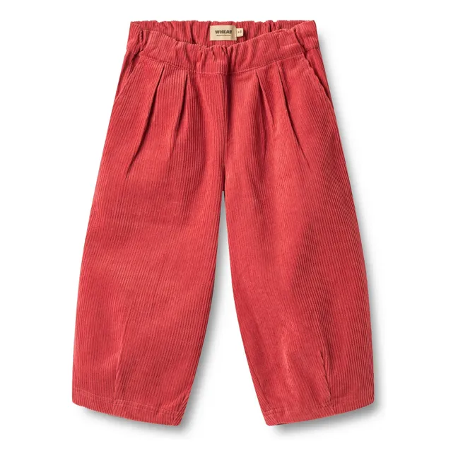 Pantalones de pana de algodón orgánico Juno | Rojo