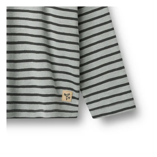 T-shirt Dallas Rayé Coton Bio | Bleu Clair