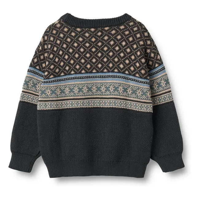 Pull Julius Jacquard Coton Bio | Bleu marine