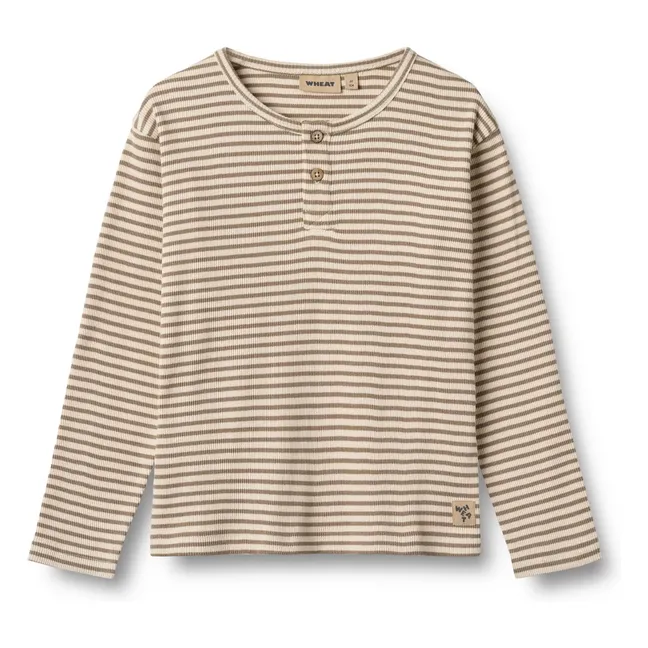 T-shirt Morris Rayé Coton Bio | Beige