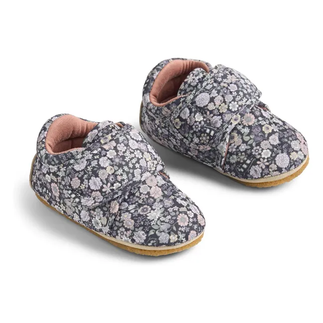 Chaussons Sasha Fleuris Fibres Recyclées | Gris foncé