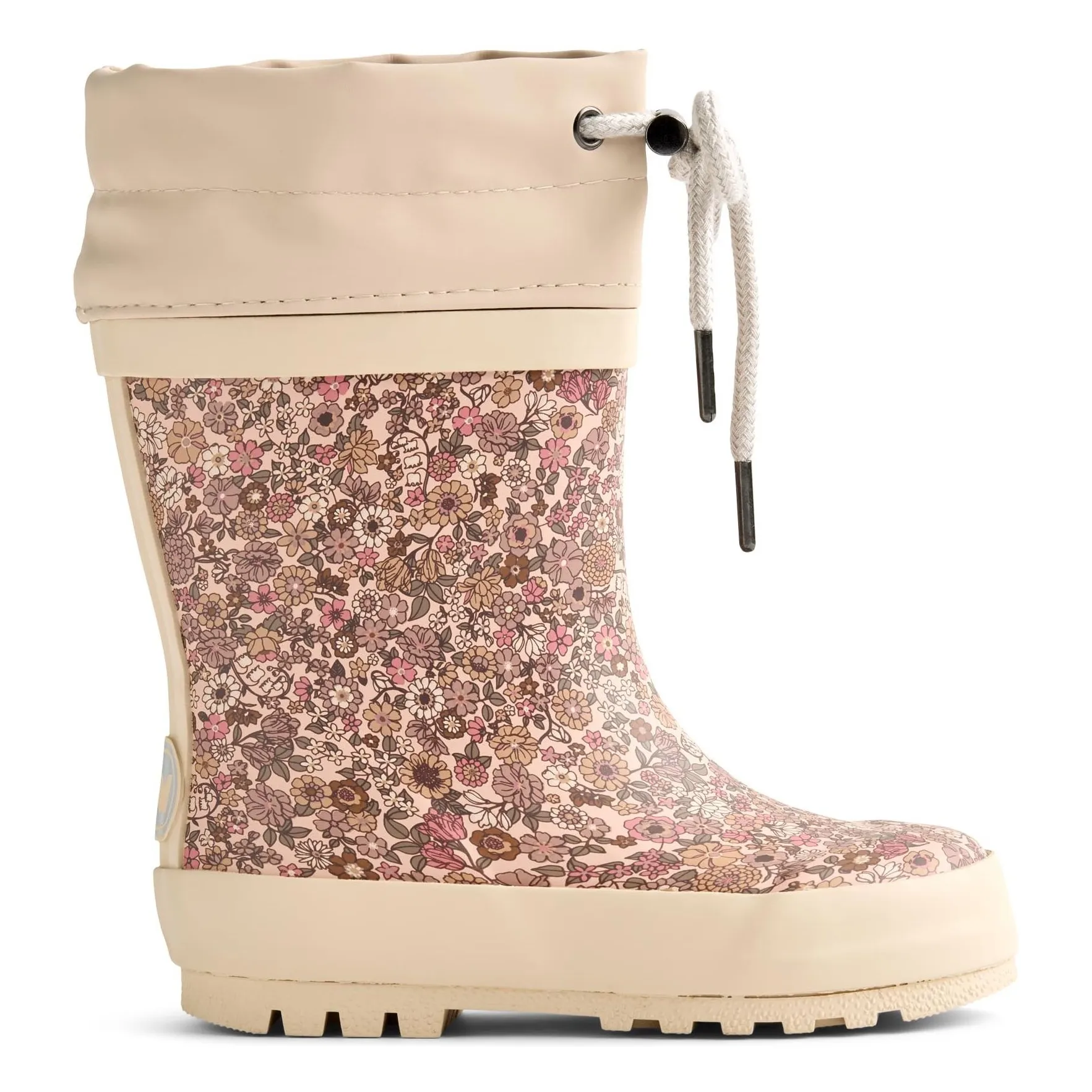 Wheat Pink Thermo Print Flowered Rain Boots