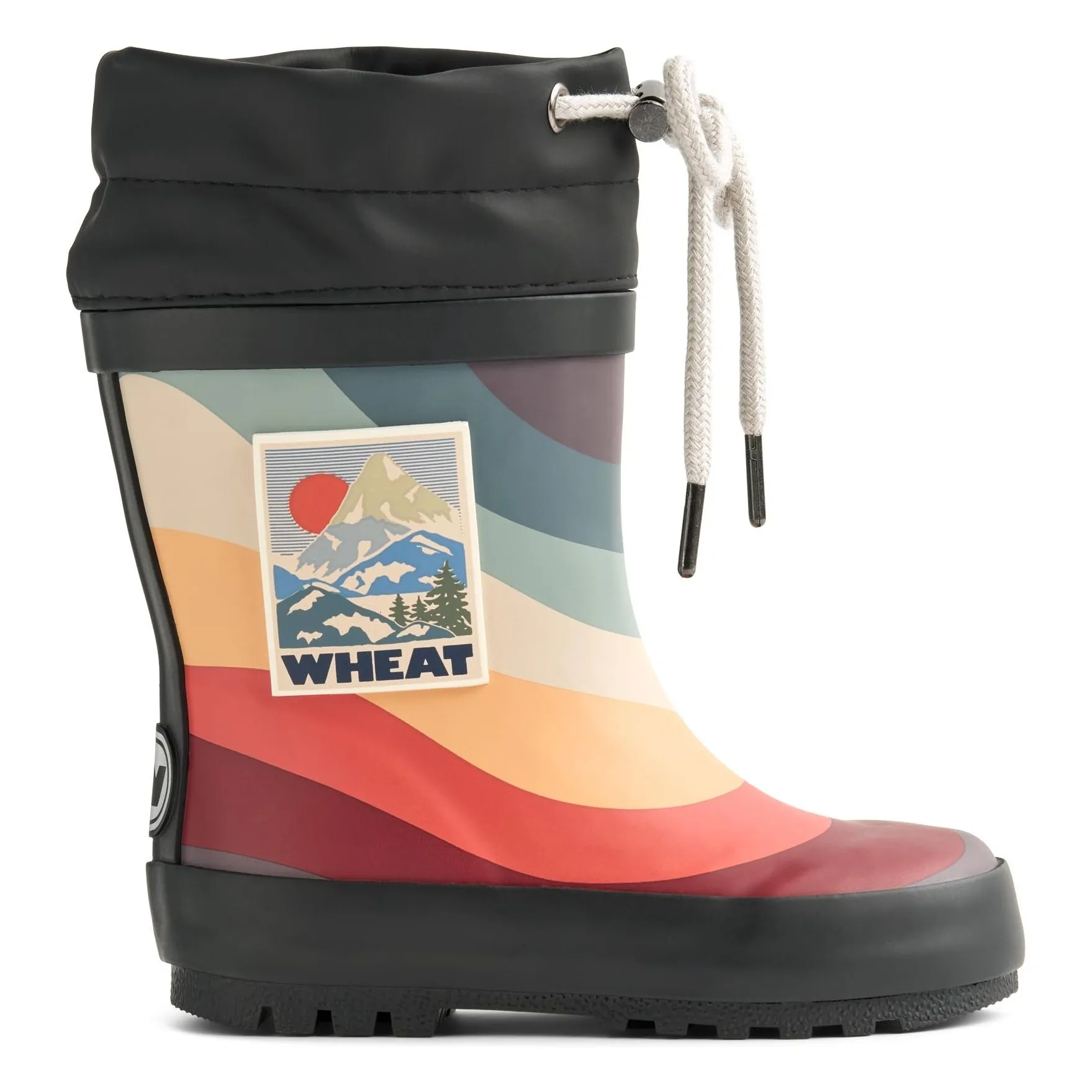 Wheat Black Thermo Print Rain Boots