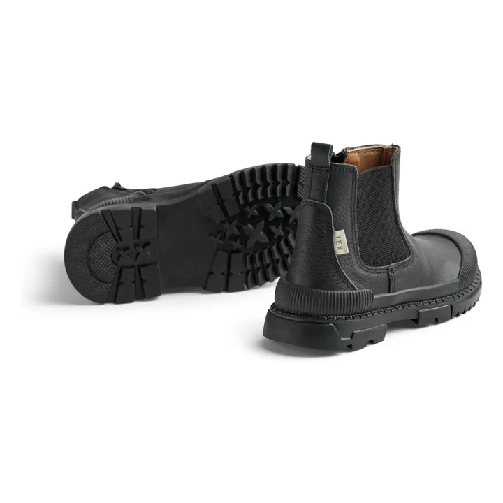 Saida Tex Leather Boots | Black- Product image n°3