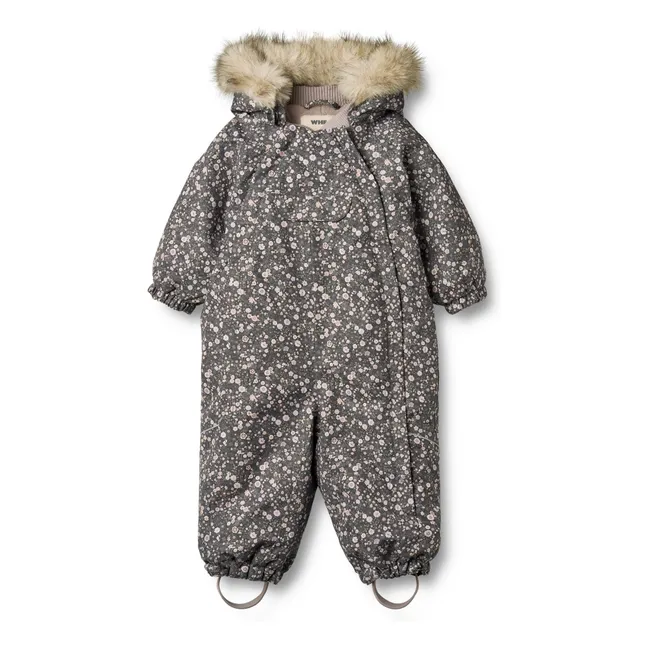 Combinaison de Ski Nicki Fleurie Fibres Recyclées | Gris foncé