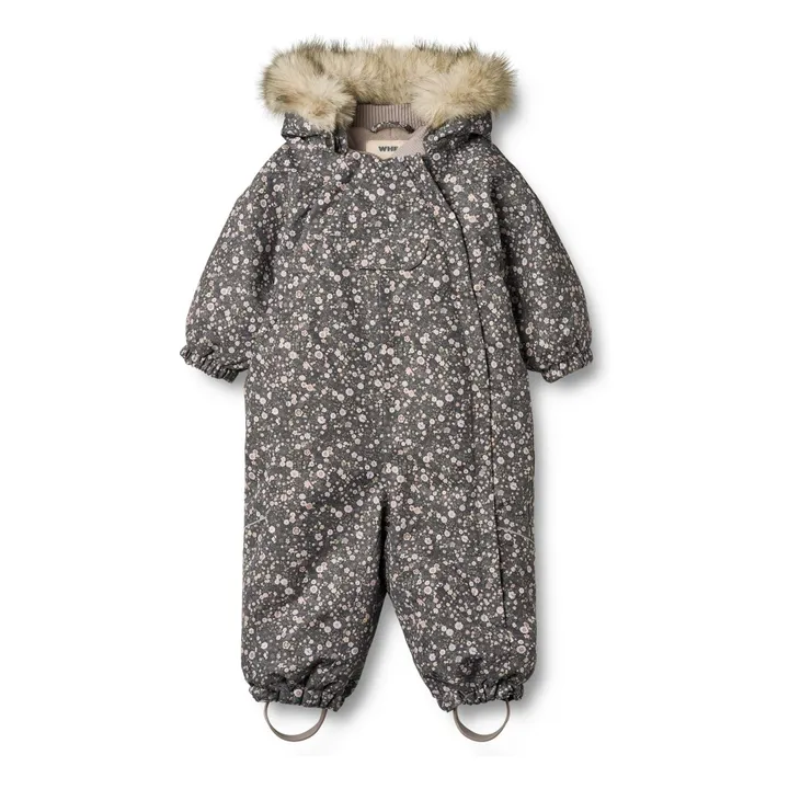 Combinaison de Ski Nicki Fleurie Fibres Recyclées | Gris foncé- Image produit n°0