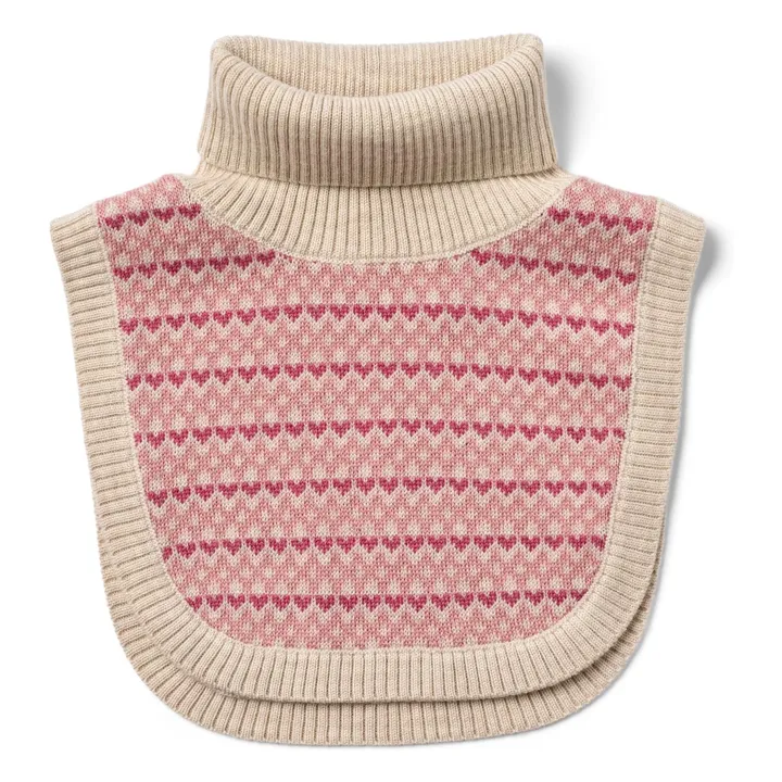 Cache-Cou Jacquard Majo Laine Mérinos | Rose- Image produit n°0