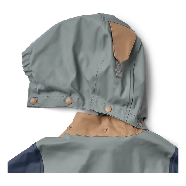 Chaqueta impermeable de fibra reciclada Otu | Azul Gris