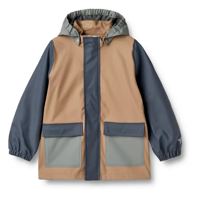 Chaqueta impermeable de fibra reciclada Otu | Azul Gris