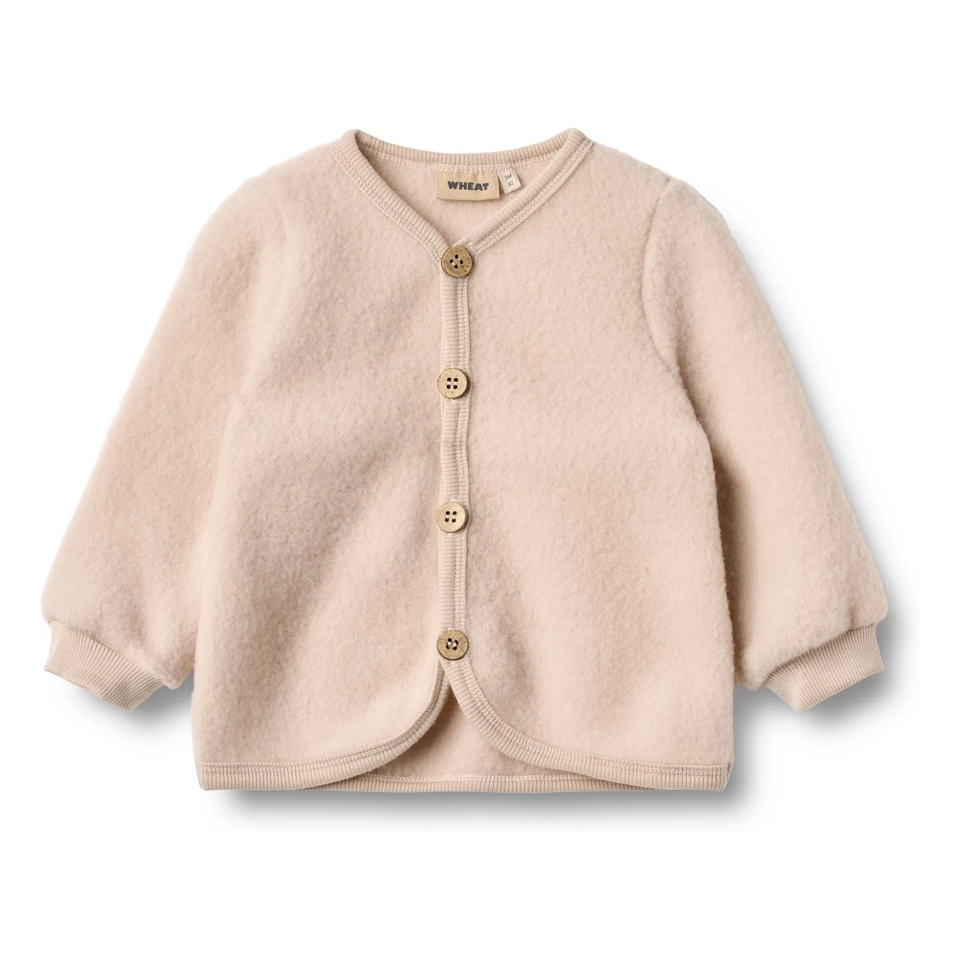 Wheat Powder Pink Cardigan Kari Merino Wool
