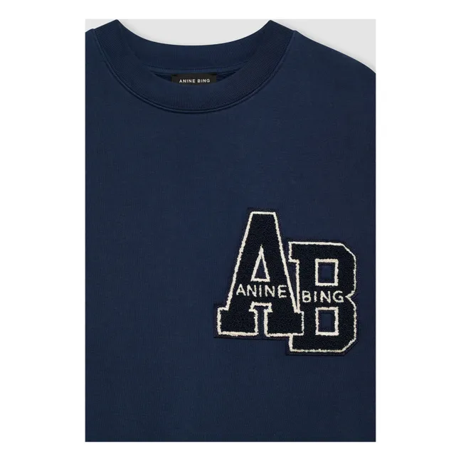 Oversize Miles Letterman sweatshirt | Navy blue