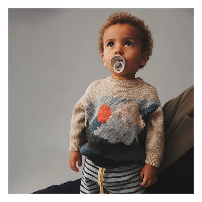 Pull William Jacquard Coton Bio | Beige
