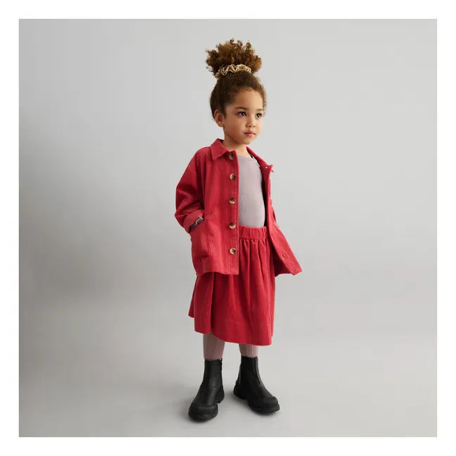 Sage Organic Cotton Corduroy Overshirt | Red