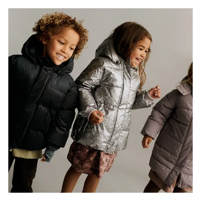 Eli Recycled Fiber Down Jacket | Silver