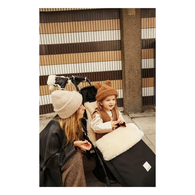 Universal fixed harness footmuff in lambskin | Milk