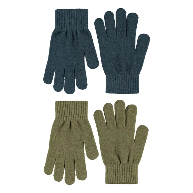 Lot de 2 Paires de Gants Kiddy | Vert kaki