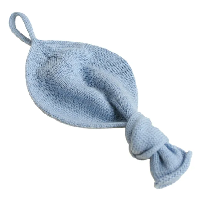 Porte-Tétine Titi Laine Mérinos | Bleu Clair