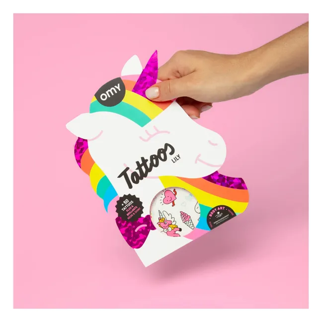 Temporäre Tätowierungen Lily | Rosa