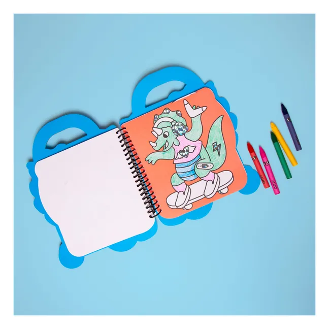 Cahier de coloriage avec stickers Dino