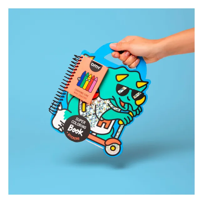 Cahier de coloriage avec stickers Dino