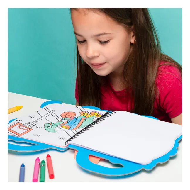 Cahier de coloriage avec stickers Dino