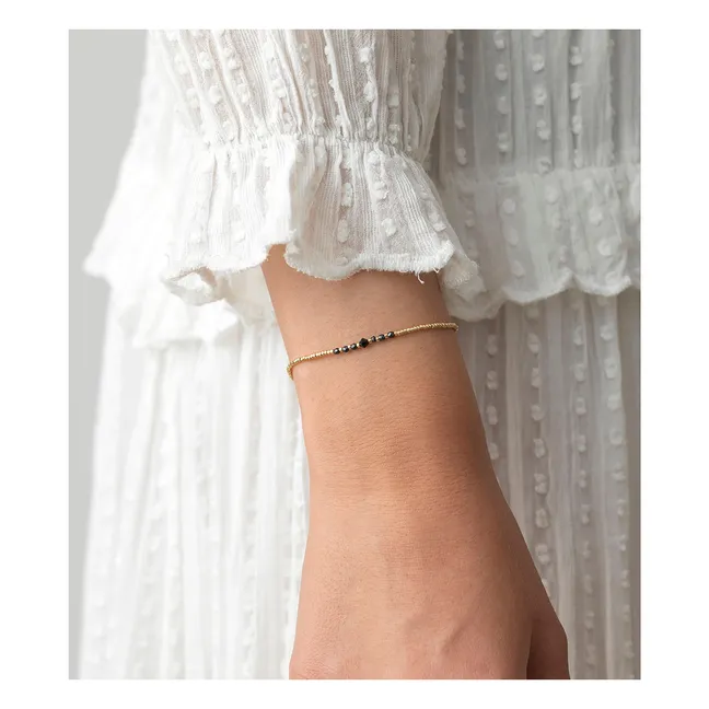 Bead & Gem Armband | Schwarz