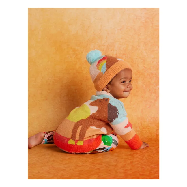 Pompon horse bonnet | Light blue