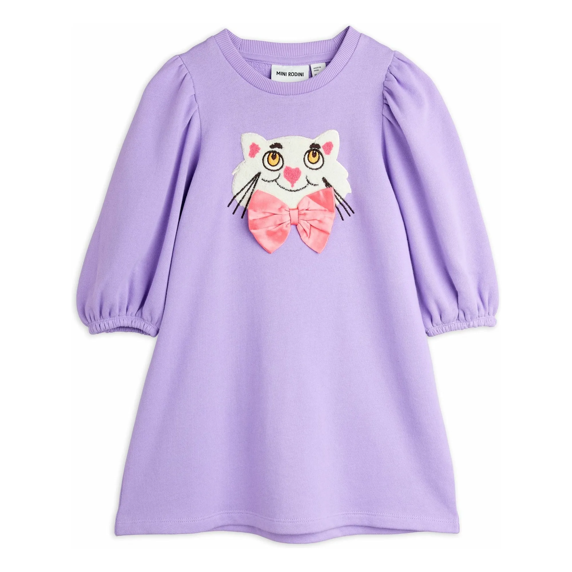 Mini Rodini Purple Organic Cotton Cat Dress