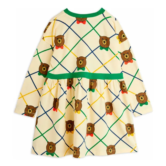 Robe Ours Carreaux Coton Bio | Ecru