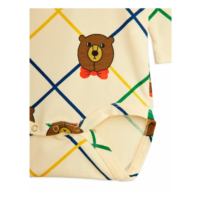Body Ours Carreaux Coton Bio | Ecru
