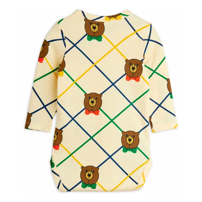 Body Ours Carreaux Coton Bio | Ecru