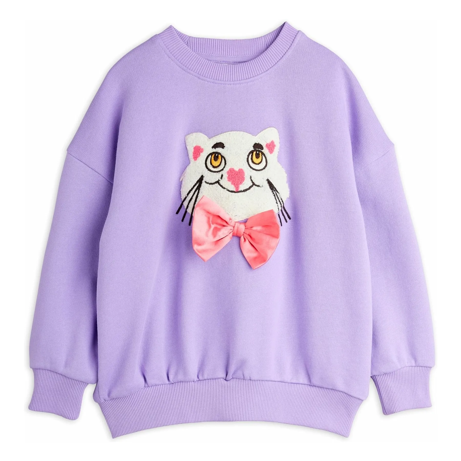 Mini Rodini Purple Sweat Cat Organic Cotton