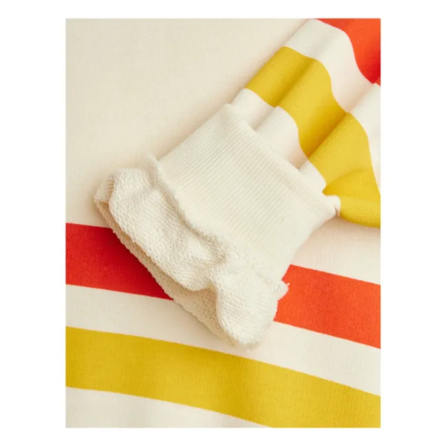Sweat Ours Rayures Coton Bio | Ecru