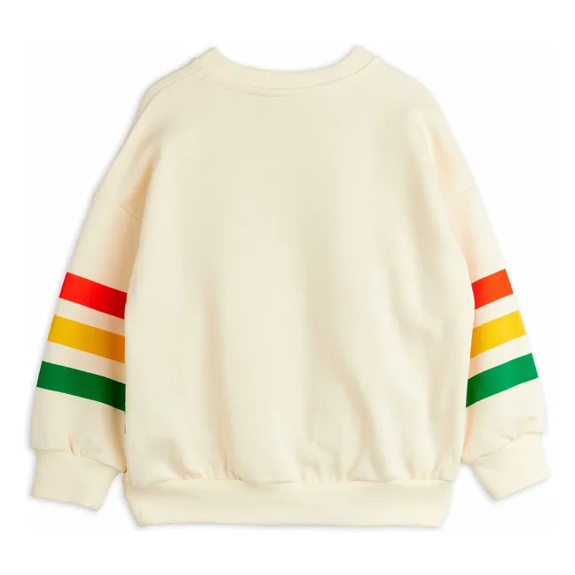 Sweat Ours Rayures Coton Bio | Ecru