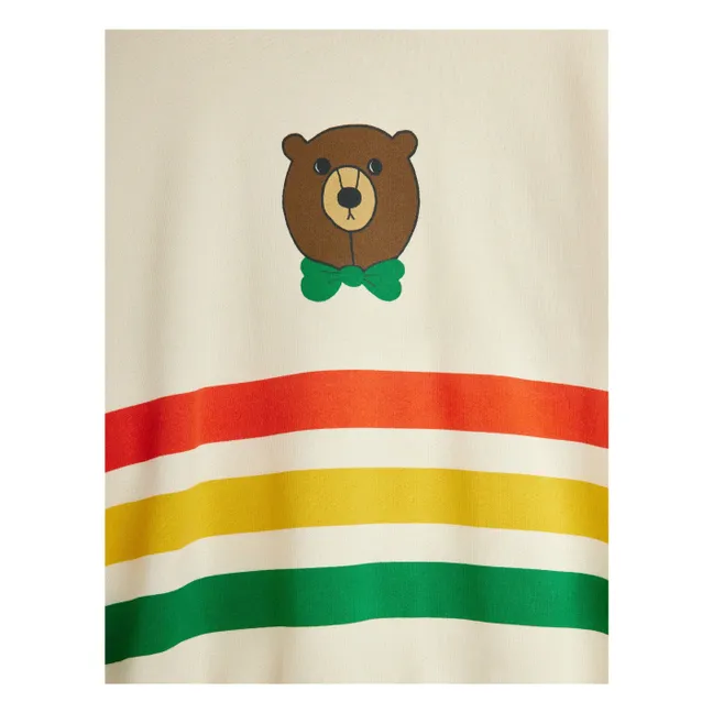 Sweat Ours Rayures Coton Bio | Ecru