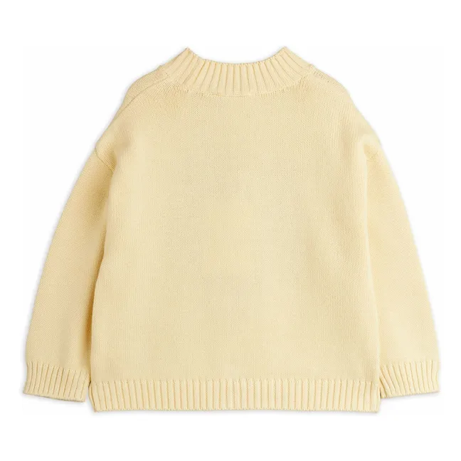 Intarsien Pullover aus Bio-Baumwolle mit Bär | Seidenfarben