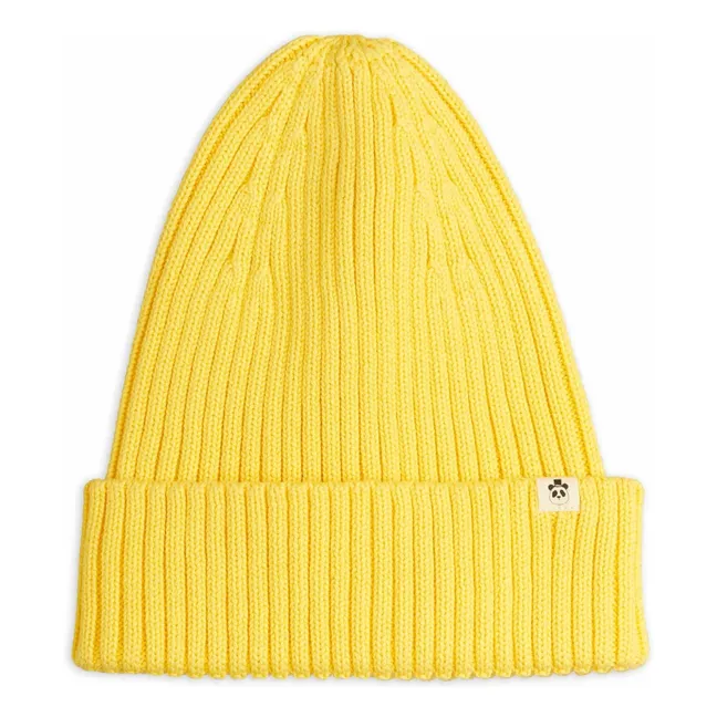 Bonnet Tricot Coton Bio | Jaune