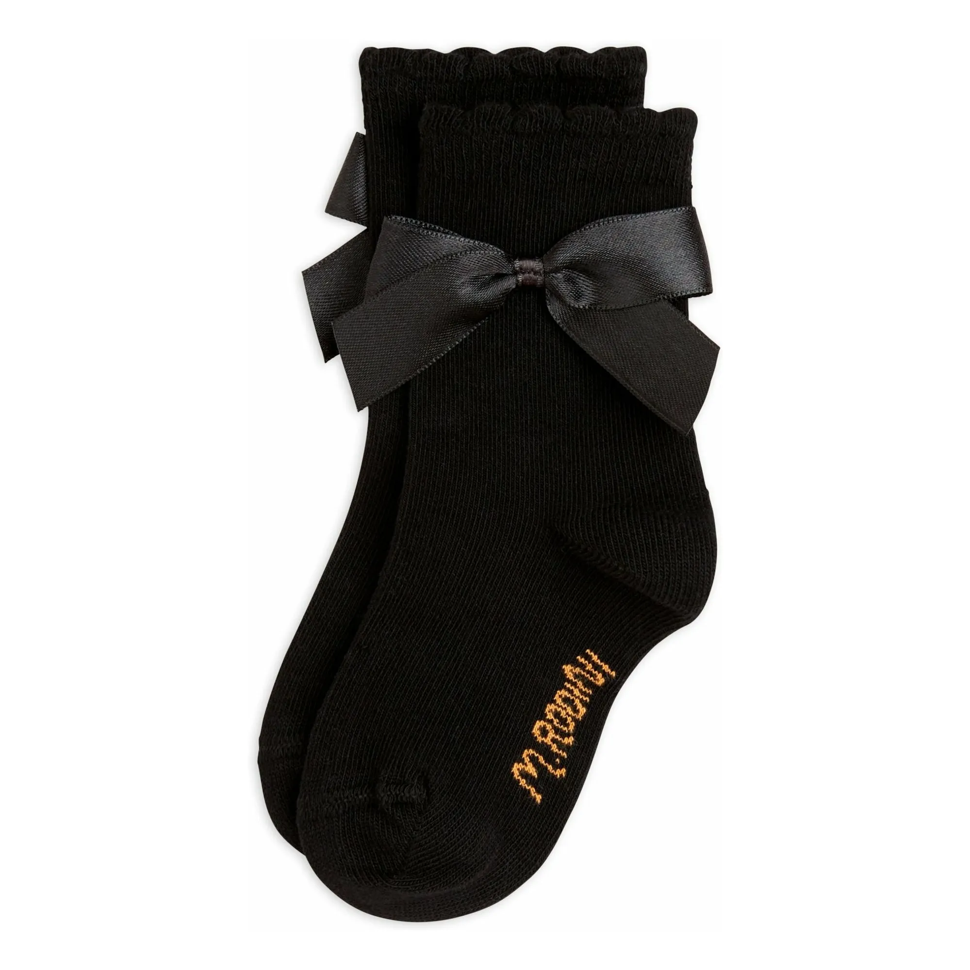 Mini Rodini Black Organic Cotton Knotted Socks