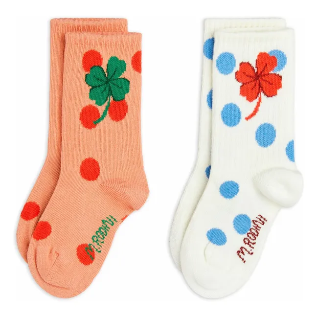 Lot de 2 Paires de Chaussettes Clover Coton Bio | Rose
