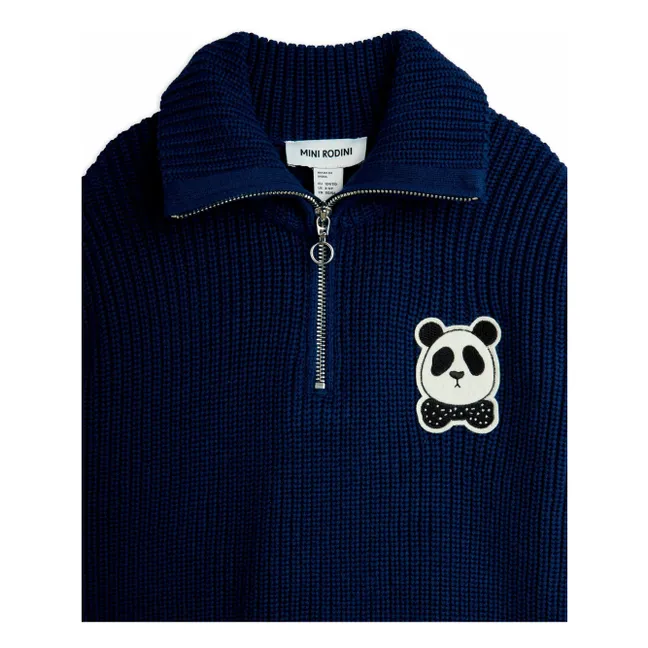 Pull Panda Coton Bio | Bleu