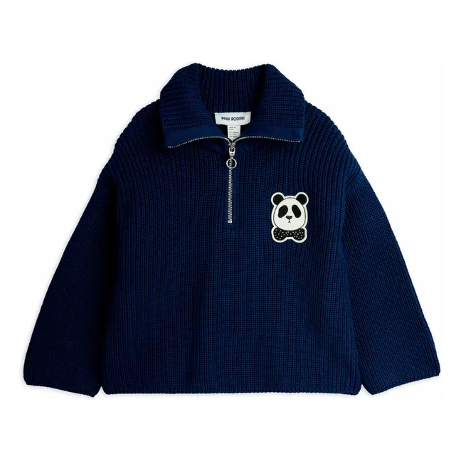 Pull Panda Coton Bio | Bleu